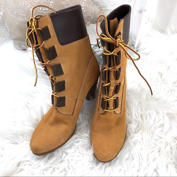 Timberland Shoes - Timberland lace up Chunky Heel Nubuck boots 8.5